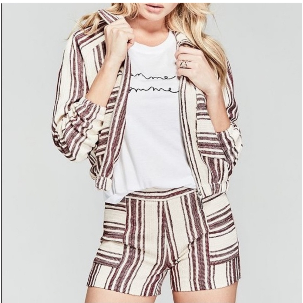 MARCIANO MACHELLA STRIPED CROP JACKET